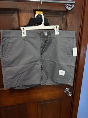Womens Gray Chino Shorts - Classic Casual